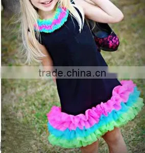 the Kids Source Clothing 100% Cotton Kids Colorful Tutu Dress Children Girl's Damask Summer Sleeveless Floral Tutu Dress thumbnail-1