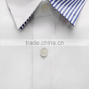 2015 KAIYA Double Collar Contrast Stripe Fancy Short Sleeve Button Front Dress Shirt Bank Office Wearing thumbnail-4