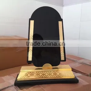 2017 New Design Black Acrylic Metal Gold Plated Trophy With Metal Wooden Base JKC-014 thumbnail-1