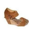 Top Quality Fashion PU /Mesh Material Camel Summer Ladies Wedge Sandals With 10.5cm Heels thumbnail-1