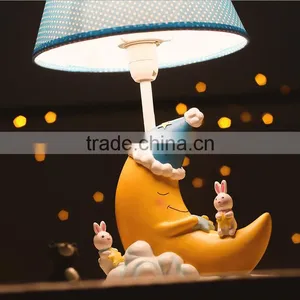 Creative Children Cartoon Moon Shaped Resin Led Table Lamp thumbnail-1