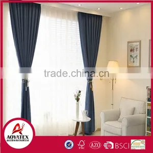 Polyester-cotton Fabric Blackout Window Curtain With Dark Blue thumbnail-4