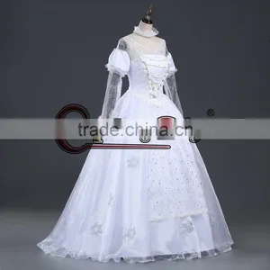 Tim Burton's Alice In Wonderland White Queen Dress Costume thumbnail-2