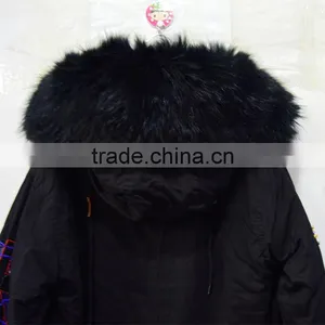 New Fashion Black Long Britain Beading Faux Fur Coat for Men thumbnail-4