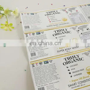 Cheap Price Organic Food Bottle Labels Sticker Plastic Sticker With Gold Stamping thumbnail-1