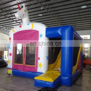 Commercial Grade Customized Inflatable White Horse Combo Bouncer, Inflatable Catsle thumbnail-1