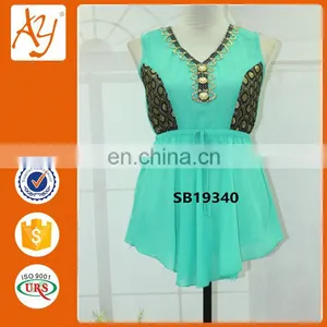 New Fashion Chiffon Floral Print Shirts Short Sleeves Chiffon Tops for Woman thumbnail-1