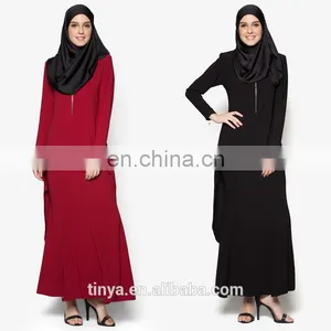 2017 Hot Sale Fashion Ladies Red Baju Kurung Moden Islamic Clothing thumbnail-1