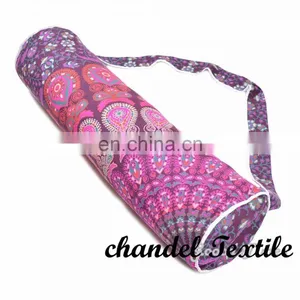 Mandala-Cotton-Yoga-Mat-Bag-with-Shoulder-Strap YOGA MAT BAG ~ Indian Handmade Created ~ Mandala Yoga Bag Hippie Bag Purse thumbnail-3