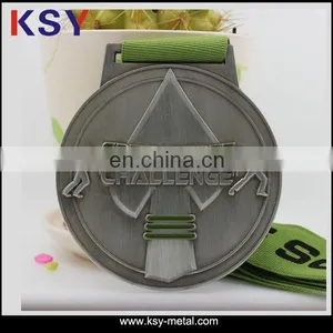 High Quality Brushed Gunmetal Custom Finisher Medals With Lanyard thumbnail-1