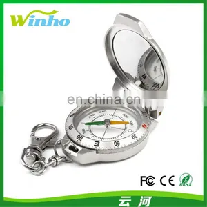 Mini Survival Compass Outdoor Camping Keychain With Mirror thumbnail-1