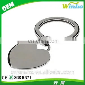 Stainless Steel Heart Charm Engravable Keychain thumbnail-1