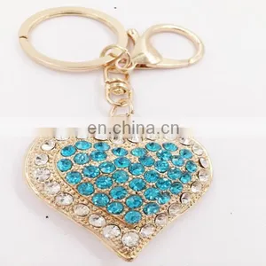 Heart Shaped Crystal Rhinestone Handbag Keyfob Pendant Keychain thumbnail-1
