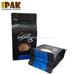 12oz Flat Bottom Coffee Zipper Bag With Valve thumbnail-3