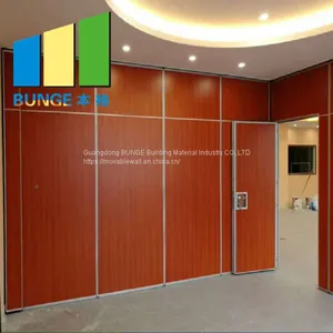 Banqueting Hall Sliding Partition Walls Door Soundproof Wooden With Fabric Surface thumbnail-3
