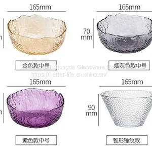 Japanese Hammer Pattern Glass Bowl for Home thumbnail-5