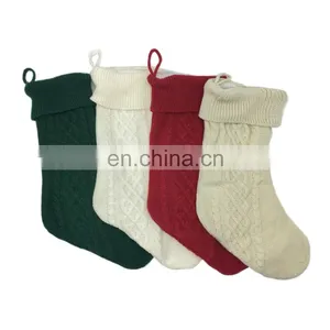 Wholesale Decorative Knit Sandy Beige Christmas Socking for Christmas thumbnail-7