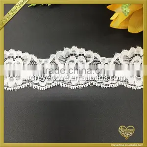 FLL-057 Elastic Lace for V Neck Long Sleeve Lace Wedding Gowns thumbnail-2
