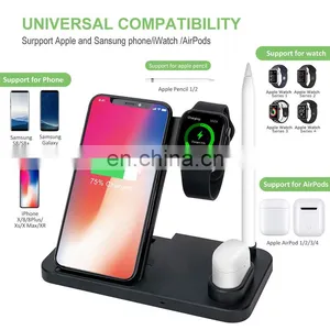 4 in 1 Wireless Charger 2020 Factory Directly Sell Qi Standard Charger Crystal Wireless Portable Cellphone Charger For Iphone thumbnail-3