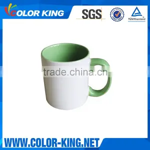 350ml Handle And Inner Colorful Sublimation Coated White Drinking Mug thumbnail-2