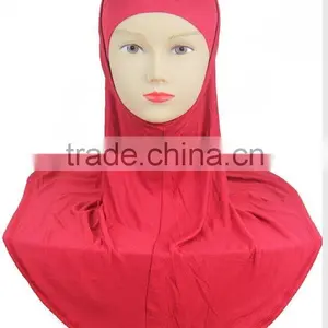 Newest High Quality ISLAMIC HIJAB al Amira 2pcs Solid Color Softy Mercerized Cotton MUSLIM HIJAB thumbnail-1