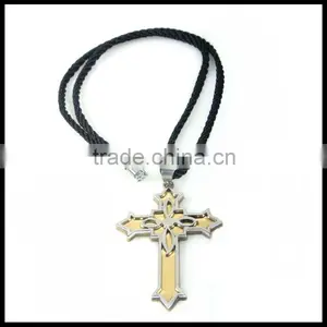 Mens Stainless Steel Pendants Titanium Cross Pendant thumbnail-1