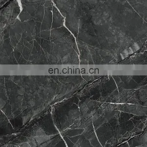 New Age Infinite Connect Design Black Color Nature Marble Looks Like a Whole Piece Big Size Marble Floor Tile thumbnail-1