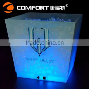 Stocked Clear Plastic Led Ice Buckets Wholesale With Drink Holder thumbnail-2
