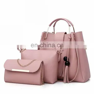 Sac A Main Femme, 3 Pieces Pu Leather Tote Bag For Women Luxury Tassel Hand Bag Set/ thumbnail-1