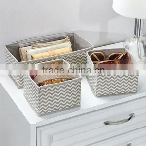 Fabric Non-woven Underwear Storage Drawer Box Drawer Organizer Set of 3 thumbnail-2