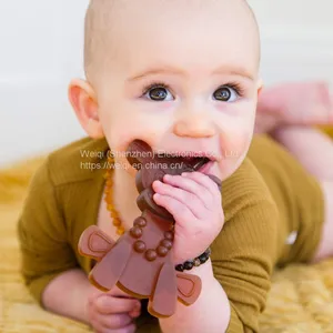 Baby Teether Amber Giraffe Teething Toy Rubber Wholesale by Weiqi thumbnail-3