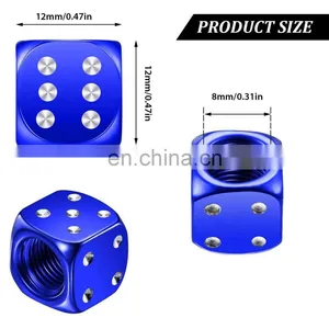 Aluminum Dice Valve Stem Caps, Wheel Rim Tire Stem Air Valve Dustproof Caps Universal Fir Car, Truck, Motorcycle, Bike thumbnail-2