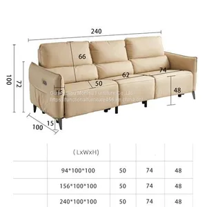 New Modern Minimalist Functional Sofa Living Room Bedroom Three-Person High-Foot Matching Sofa Combination Furniture thumbnail-4