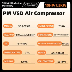 SCAIR Direct-sale Permanent Magnet Frequency Conversion Air Compressor, Energy Saving, Power Saving thumbnail-3