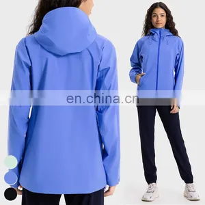 Lightweight Breathable Zipper Softshell Coat Custom Outdoor Jacket Hooded Windproof Waterproof Windbreaker Jacket For Women thumbnail-3