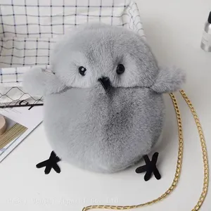 28Plush Bag Cute Animal Bag Chick Single Shoulder Crossbody Bag Bird Backpack Ladies Imitation Wrasse Rabbit Fur Wholesale thumbnail-1