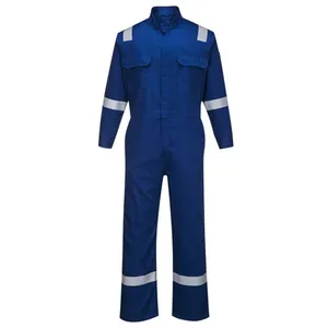 Wholesale of Spot Flame-retardant Jumpsuit Workshop Workers Reflective Striped Labor Protection Clothing Jumpsuit Work Clothes thumbnail-1