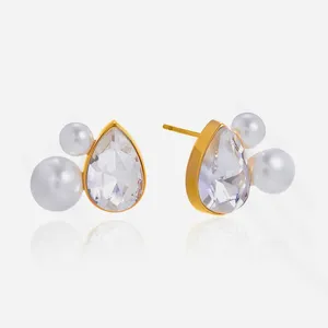 Fashion Hypoallergenic Stainless Steel Stud Earrings for Sensitive Skin thumbnail-3