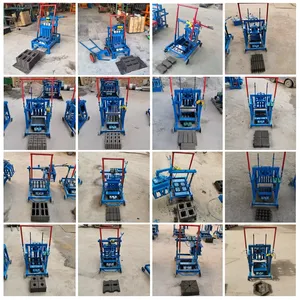 Manual Mobile Block Making Machine Small Cement Interlocking Paver Maker Brick Machine Manual Fly Ash Brick Making Machine thumbnail-1