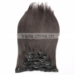 Grade 8a Brazlian Human Hair Clip in Extensions Hair Sample Availabe Supplier's Choice thumbnail-1