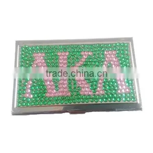 Rhinestone Business Card Holder Case Metal ZETA PHI BETA Business Card Holder Case Quality Choice thumbnail-4