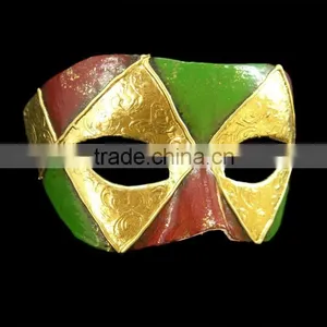 Golden Half Face Mask for Masquerade Carnival Mask, PVC Mask thumbnail-3