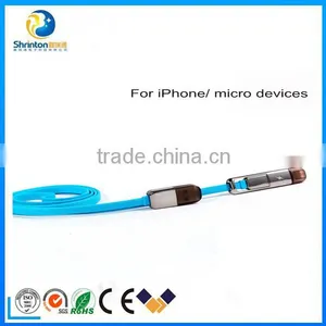 Wholesale Remax Series USB Cable 2 in 1 LED Light Data Cable Charger for Micro&Apple thumbnail-5