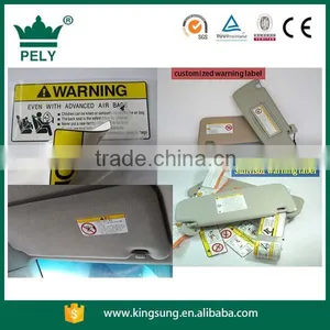 PET Film Heat Transfer Sticker Warning Lable for Automobile Sun-visor thumbnail-1