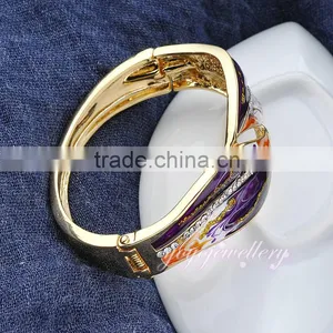 Leaf Shap Hot Selling Sex Sikh Kara Crystal Bracelet Bangle thumbnail-3