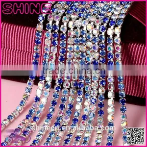 Factory Direct Multicolor Diy AB Rhinestone YIWU Wholesale Hot Sale Hot Fix Strong Glue Silver Close Rhinestone Cup Chain thumbnail-1
