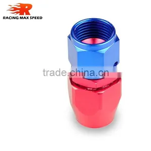 Aluminum Oil Cooler Fitting Straight Swivel Hose Ends Adapter Blue and Red 40-001-08 thumbnail-4