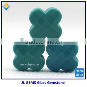 Created/synthetic Glass Jewelry With Four Leaf Flower for Making Necklace and Bracelet 14*14mm thumbnail-2