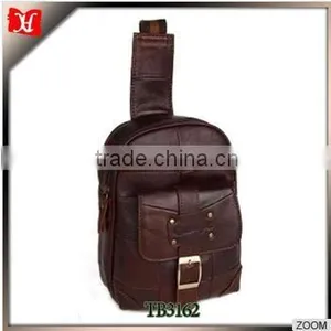 Wholesale Drop Shipping Vintage 100% Genuine Leather Cowhide Men Chest Bag Small Shoulder Cross Body Messenger Bag Bags For Men thumbnail-1