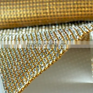 Best Quality Metal Setting Hot Fix Crystal Trimming 120*45cm, Hot Fix Cristal Rhinestone Roll, Iron on Cristal Net Wholesale thumbnail-2